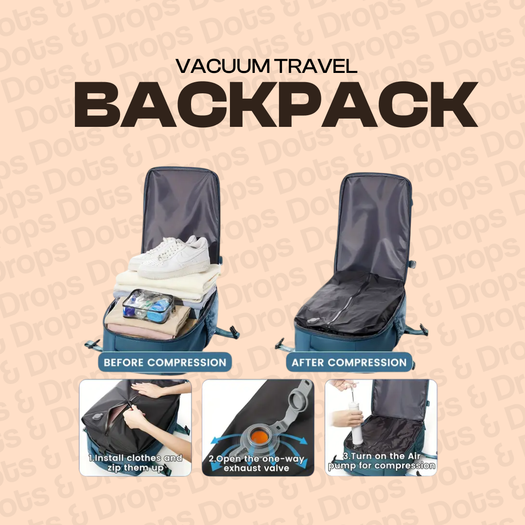 Vacuum Travel Backpack with Manual Pump