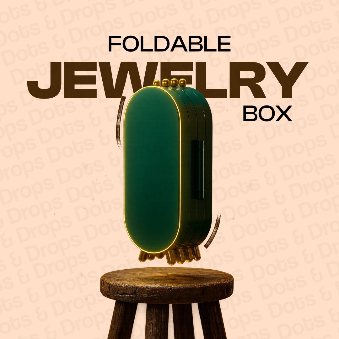 Foldable Jewelry Box Storage Organizer With Mirror