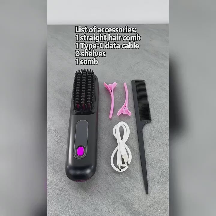 Portable Wireless Hair Straightener Comb